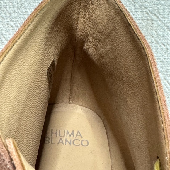 Anthropologie Huma Blanco Manuela Peach Suede Lace-Up Booties 10 - Picture 7 of 9